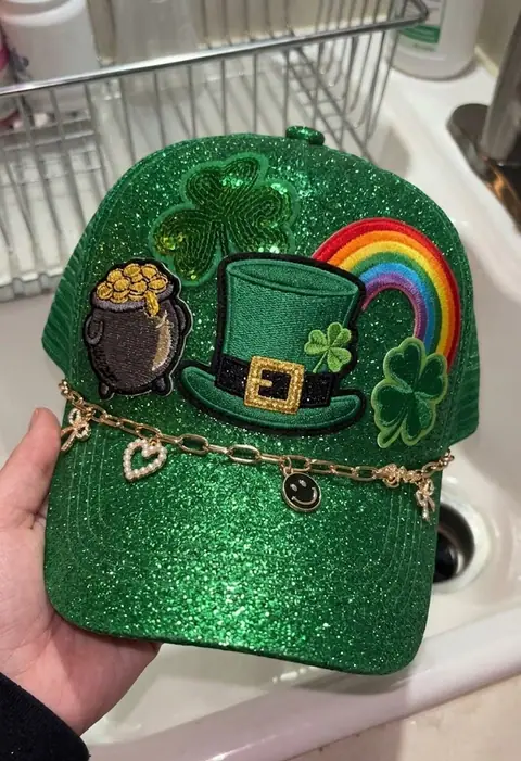 St Patrick’s Day patch displayed on a cap