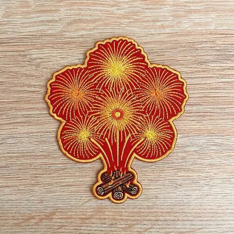 Firework-shaped embroidered patch