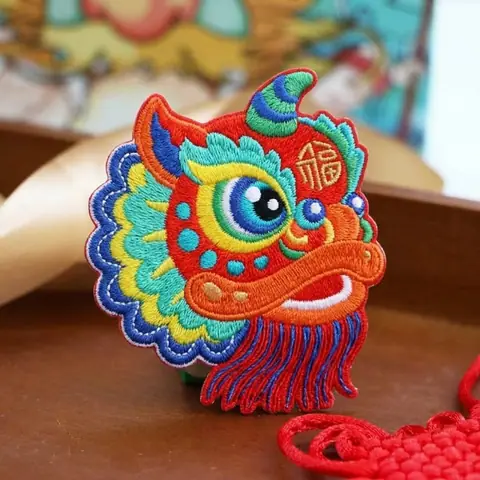 Colourful New Year dragon patch