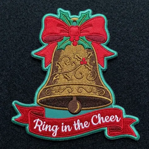 New Year bell patch with a festive message