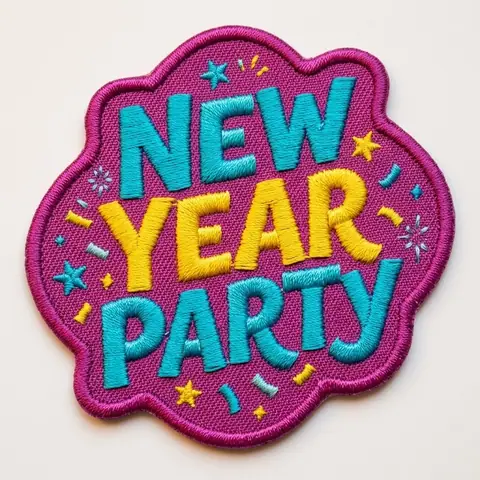 Bright New Year party patch